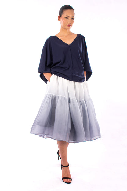 #903 V-neck Wing Sleeve Top In Organic Cotton- Marritimo — Lars Andersson, view 6