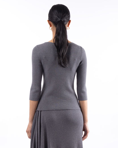 #905 Scoopneck 3/4 sleeve top Londra organic cotton