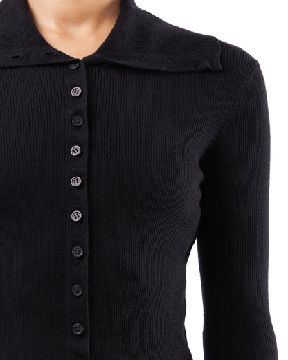 #1007 Shrunken turtleneck cardigan 120's superfine merino