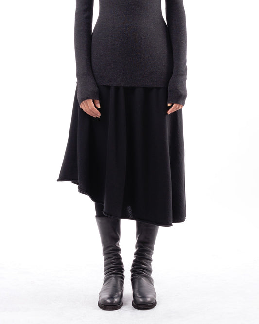 #1010 Bias knit skirt 120's superfine merino