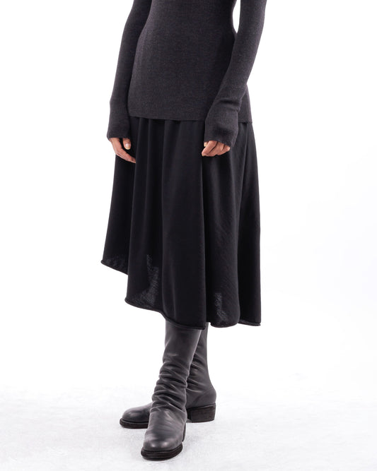 #1010 Bias knit skirt 120's superfine merino