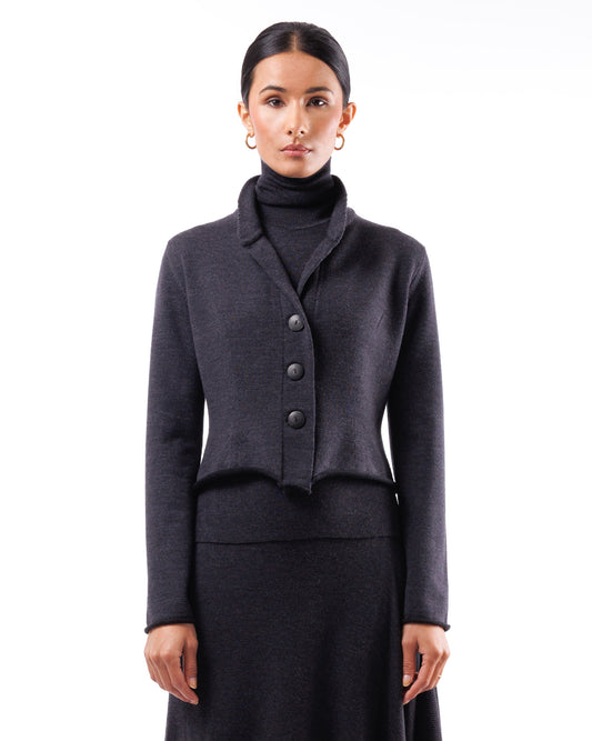 #1012 Shawl collar jacket 120's superfine merino and organic cotton