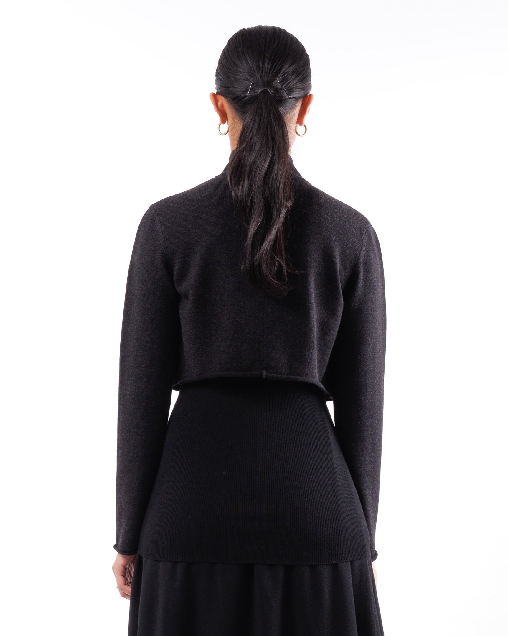 #1013 Cropped Shawl Collar Jacket 120's Superfine Merino And Organic Cotton — Lars Andersson, view 3