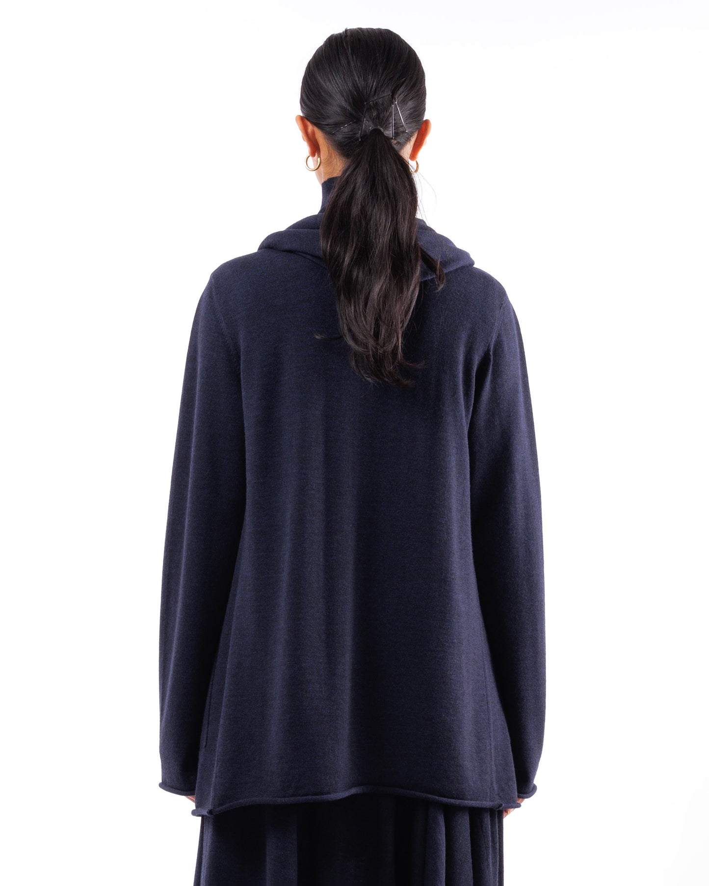 #1017 Hooded wrap jacket 120's superfine merino