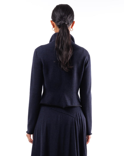 #1023 Notch collar jacket 120's superfine merino and organic cotton