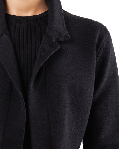 #1024 Cropped notch collar jacket 120's superfine merino and organic cotton