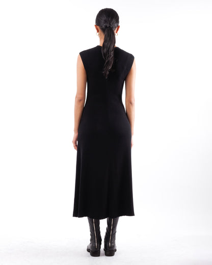 #1028 Sleeveless flared dress organic cotton