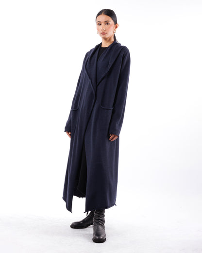 #1038 Hooded long coat 120's superfine merino