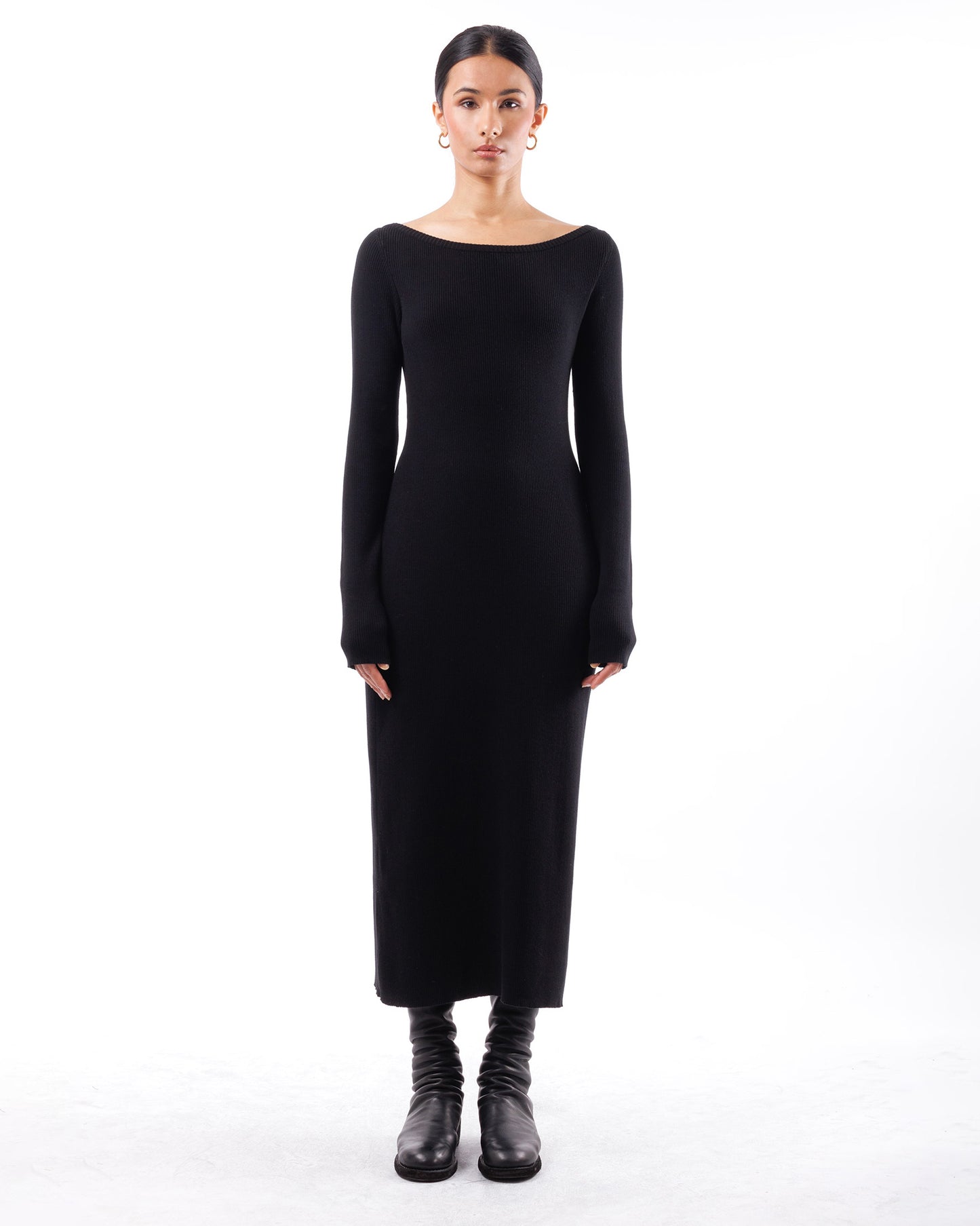 #1042 Bateau neck dress organic cotton