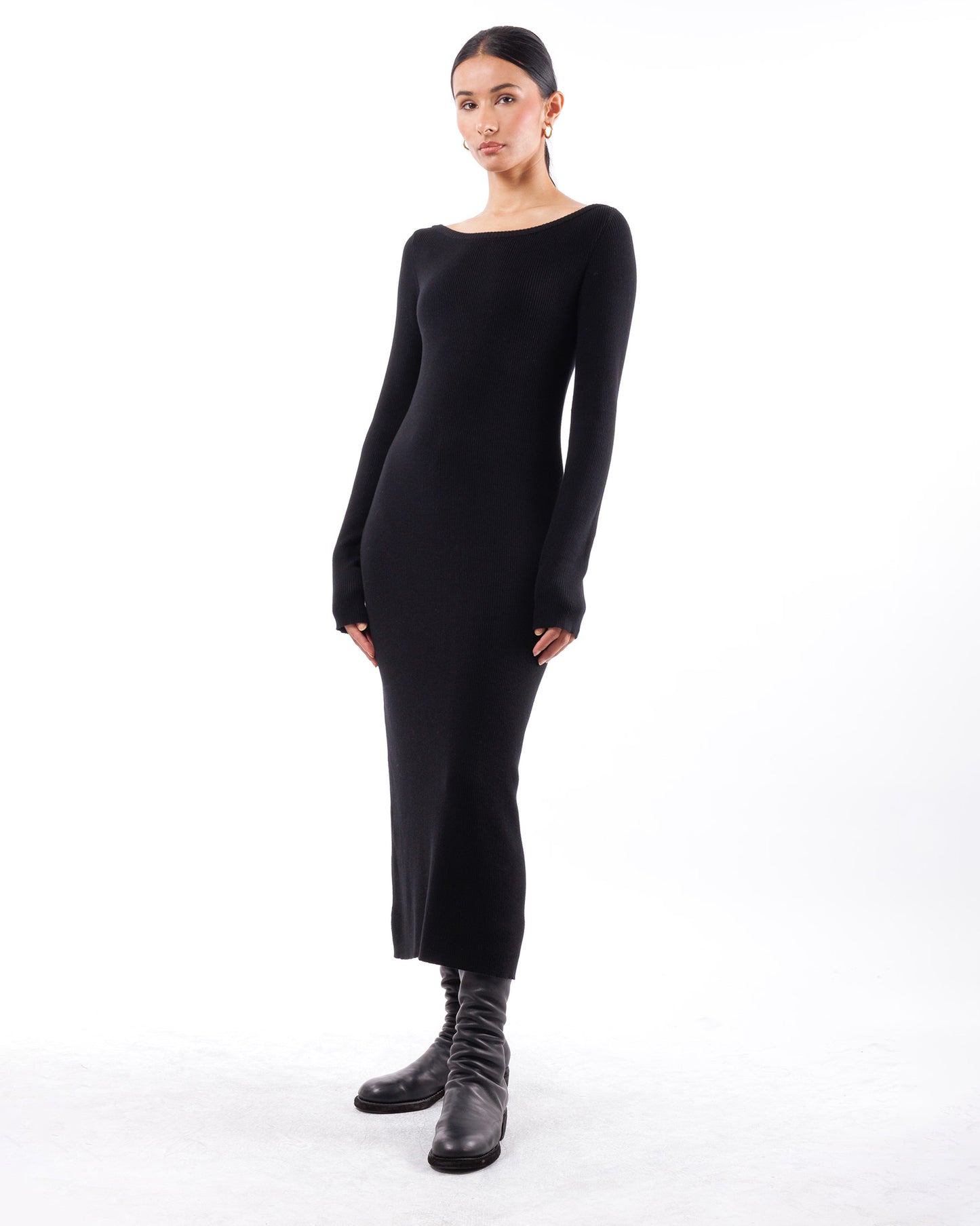 #1042 Bateau neck dress organic cotton