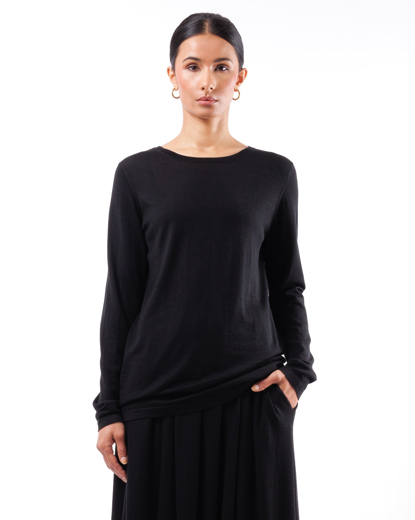 #1048 Long sleeve top 120's superfine merino