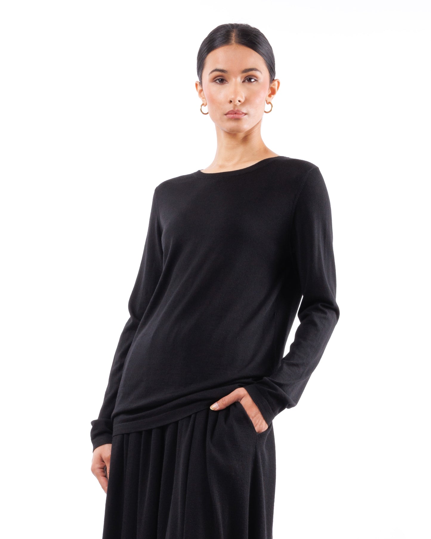 #1048 Long sleeve top 120's superfine merino