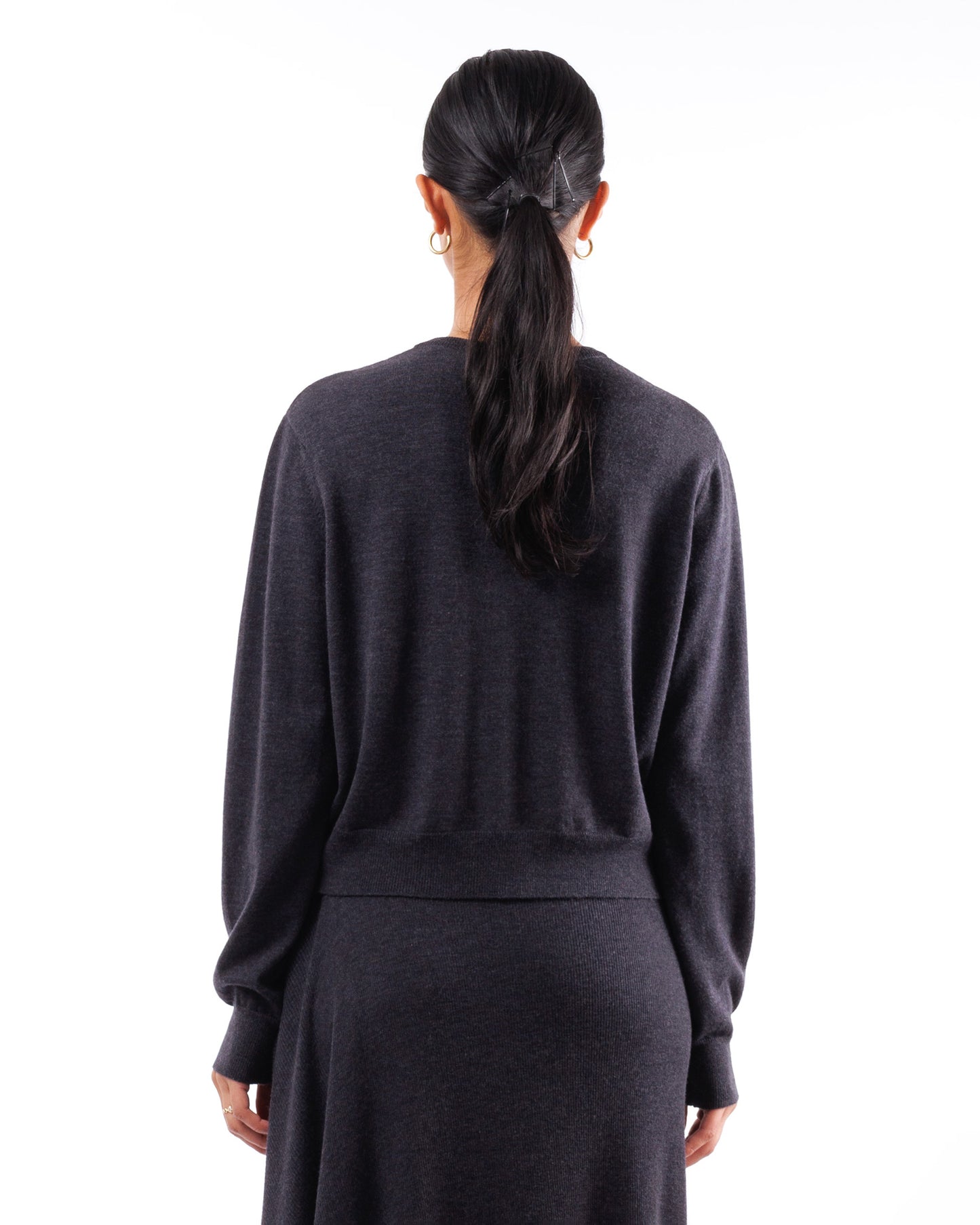 #1053 Cropped cardigan 120's superfine merino