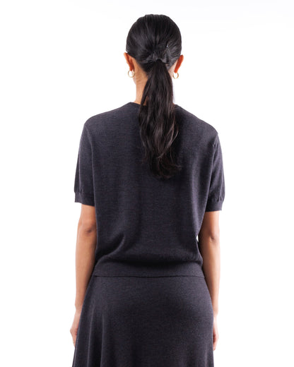 #1055 Short sleeve sweatshirt 120's superfine merino