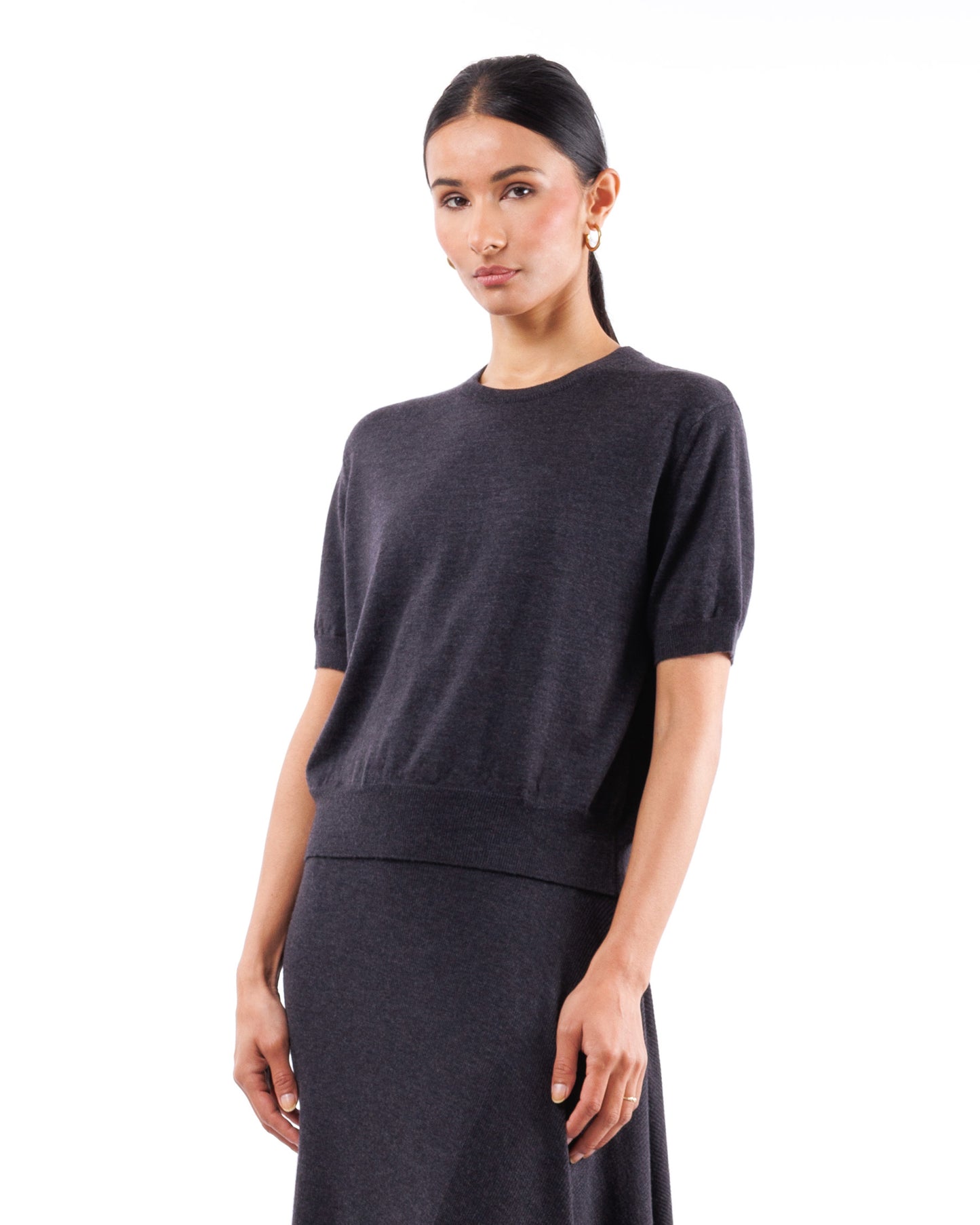 #1055 Short sleeve sweatshirt 120's superfine merino