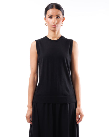 #1056 Sleeveless crewneck top 120's superfine merino