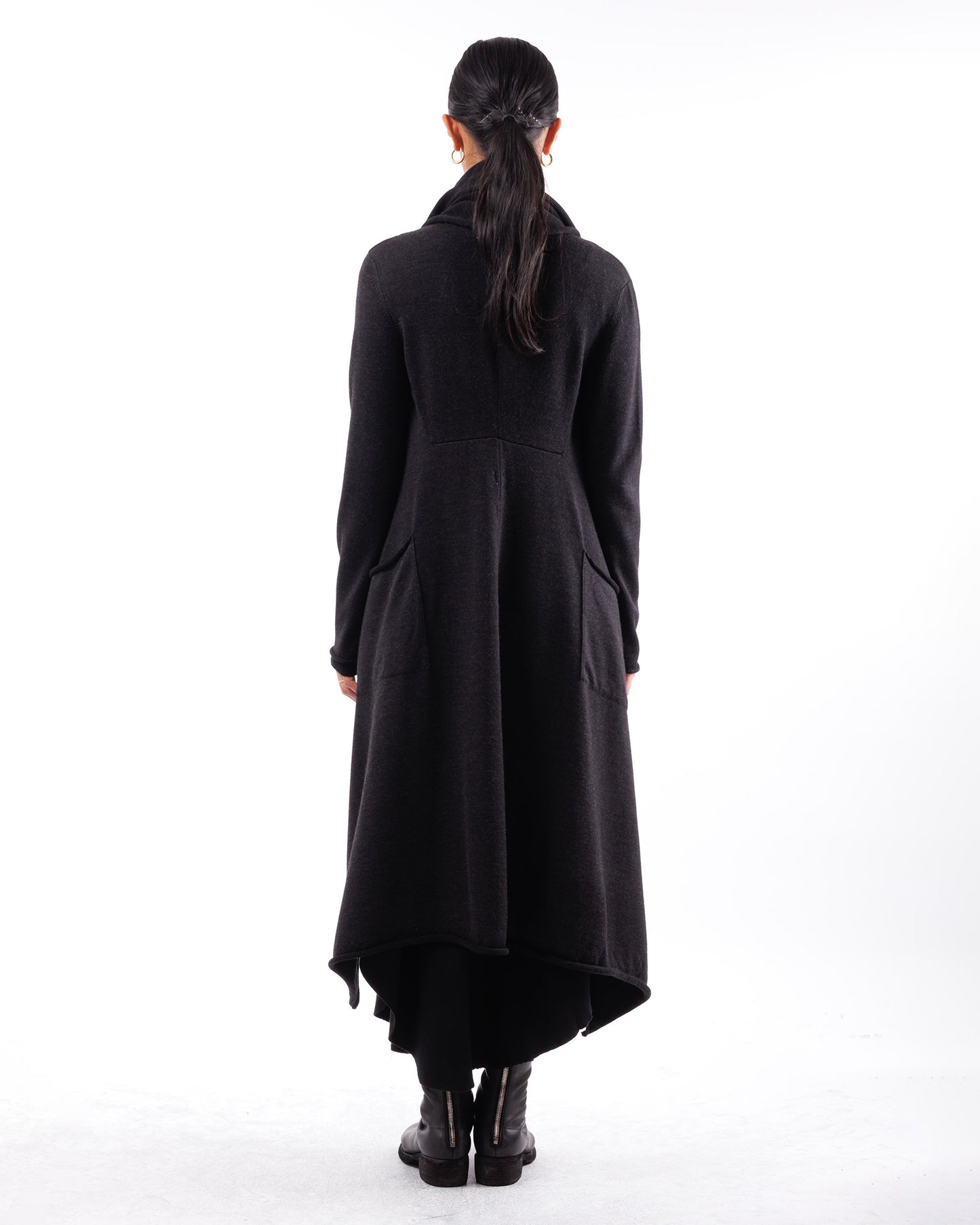 #1065 Tail coat with draped collar 120's superfine merino and organic cotton