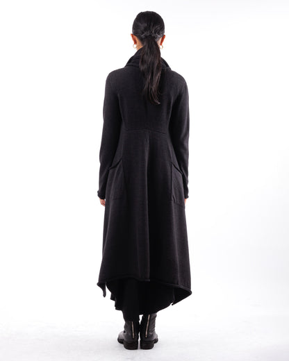 #1065 Tail coat with draped collar 120's superfine merino and organic cotton