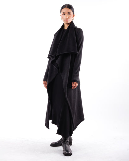 #1065 Tail coat with draped collar 120's superfine merino and organic cotton