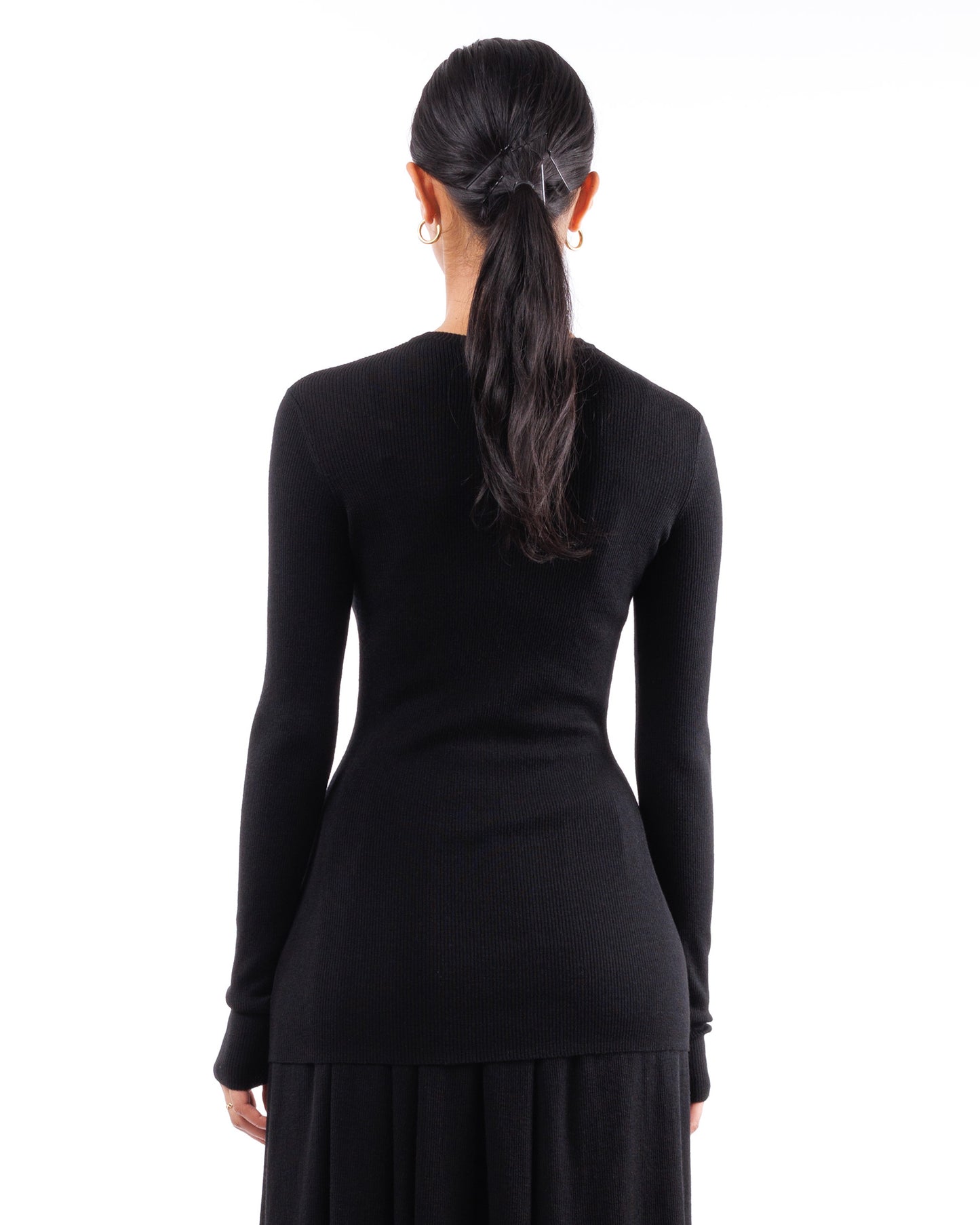 #1067 Long sleeve crewneck top 120's superfine merino