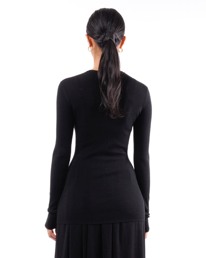 #1067 Long sleeve crewneck top 120's superfine merino