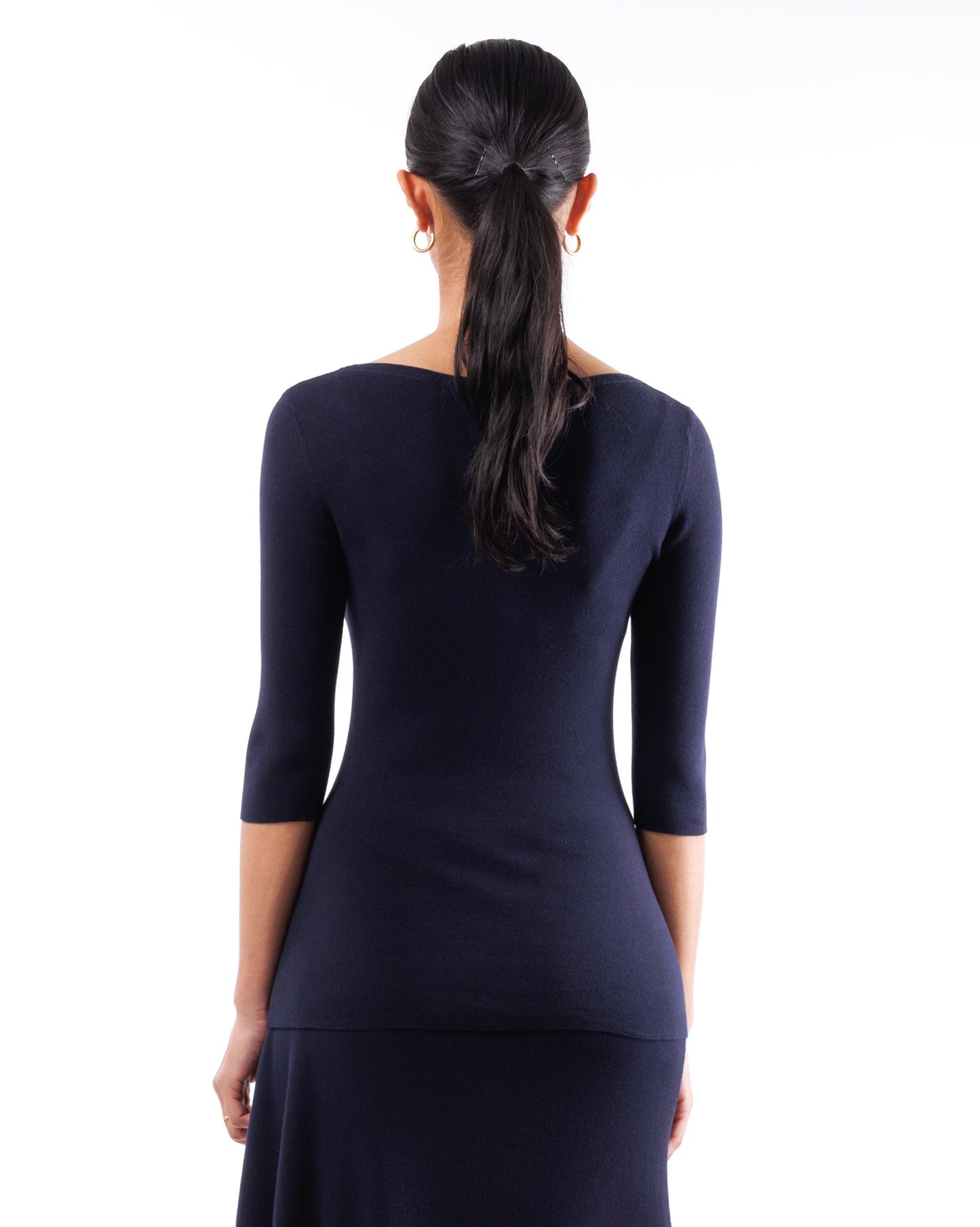#554 Boatneck top with 1/2 sleeve organic cotton