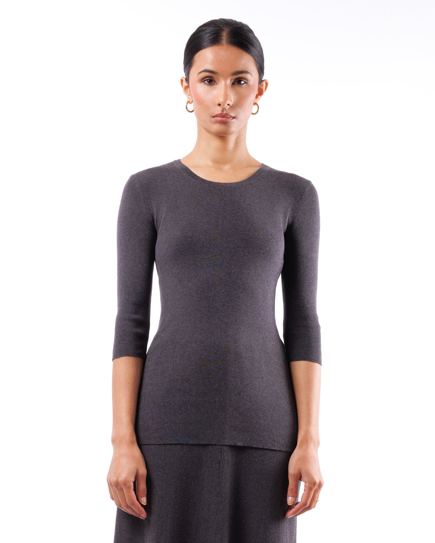#606 Crewneck top with 1/2 sleeve organic cotton