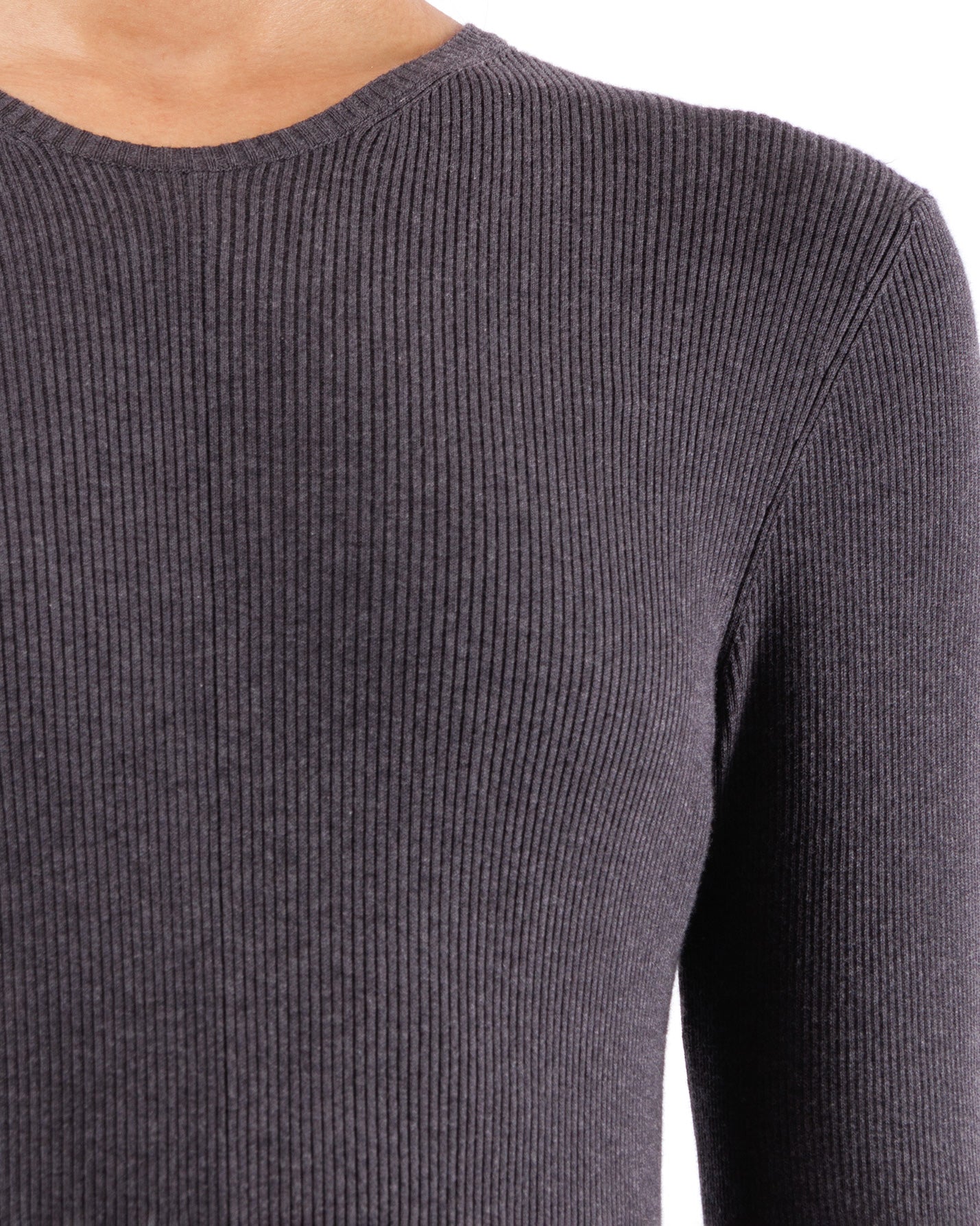 #672 Long sleeve flared crewneck dress organic cotton