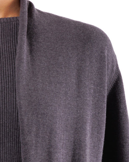 #924 Long shawl collar cardigan organic cotton