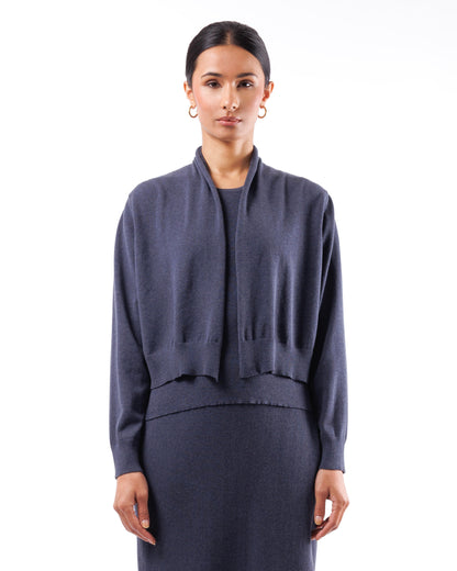 #935 Cropped shawl collar cardigan organic cotton