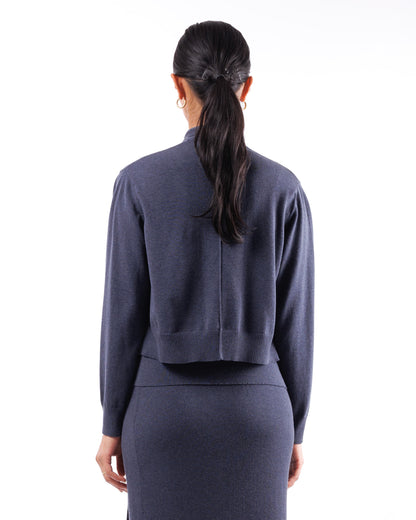 #935 Cropped shawl collar cardigan organic cotton