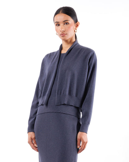 #935 Cropped shawl collar cardigan organic cotton
