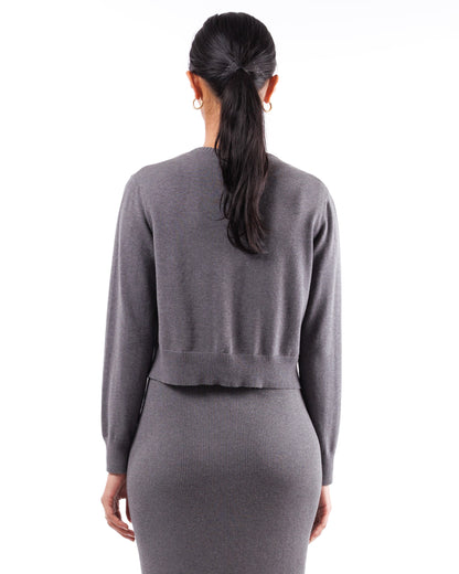 #936 Cropped v-neck cardigan organic cotton