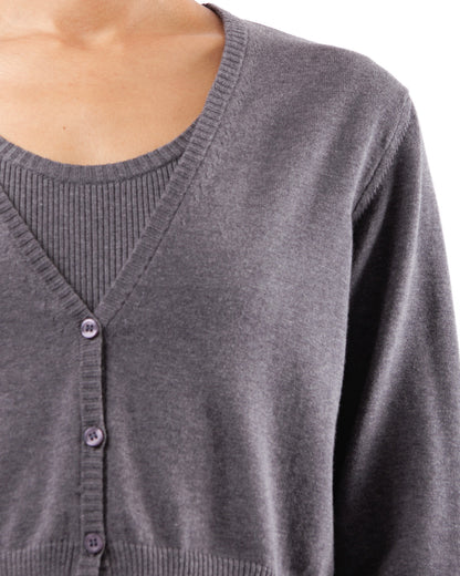 #936 Cropped v-neck cardigan organic cotton