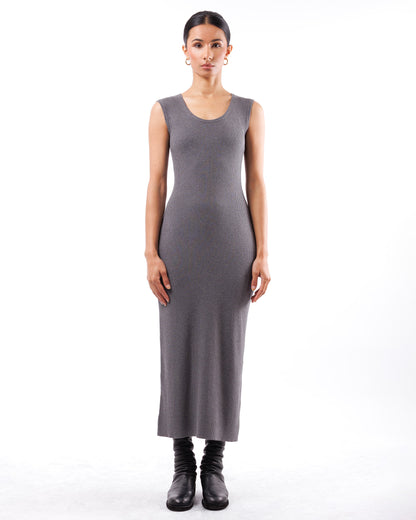 #942 Sleeveless scoopneck dress long organic cotton