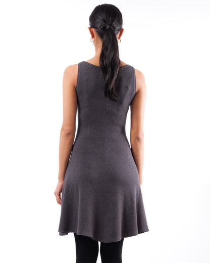 #947 Flared boatneck dress organic cotton