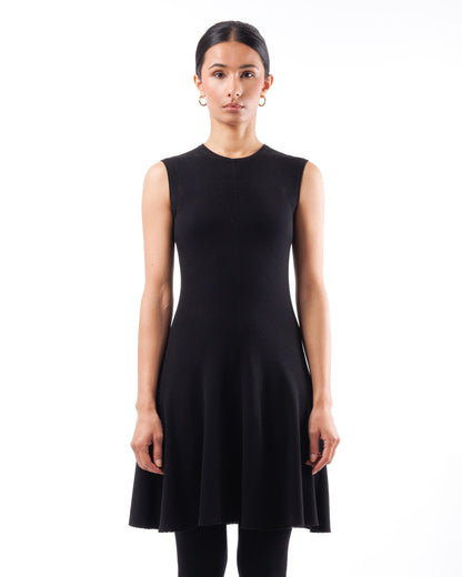 #948 Flared crewneck dress organic cotton
