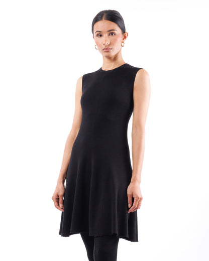 #948 Flared crewneck dress organic cotton
