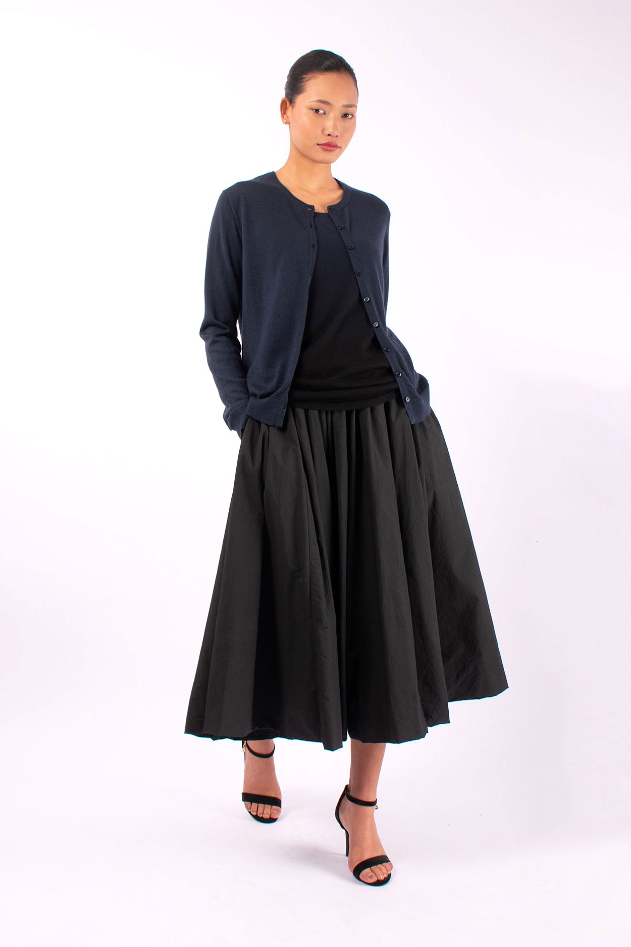 #1403 Crewneck Cardigan in Superfine Merino- Dark Space — Lars Andersson, view 6