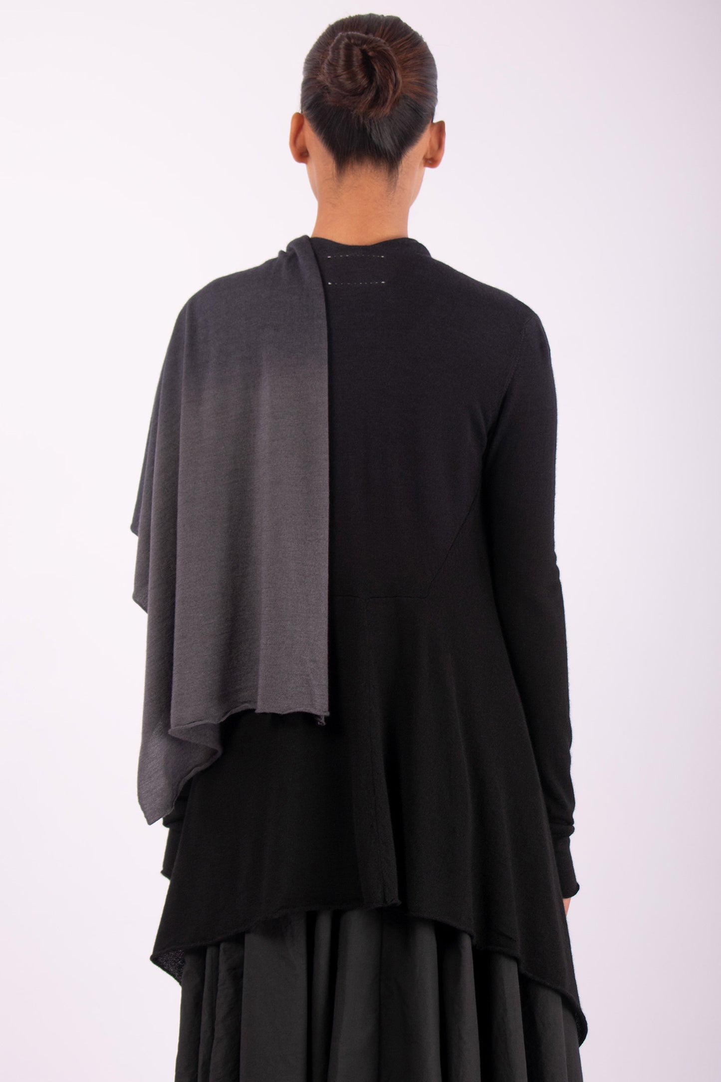 #1407 Shawl Cardigan in Superfine Merino- Taupe Ombre — Lars Andersson, view 3