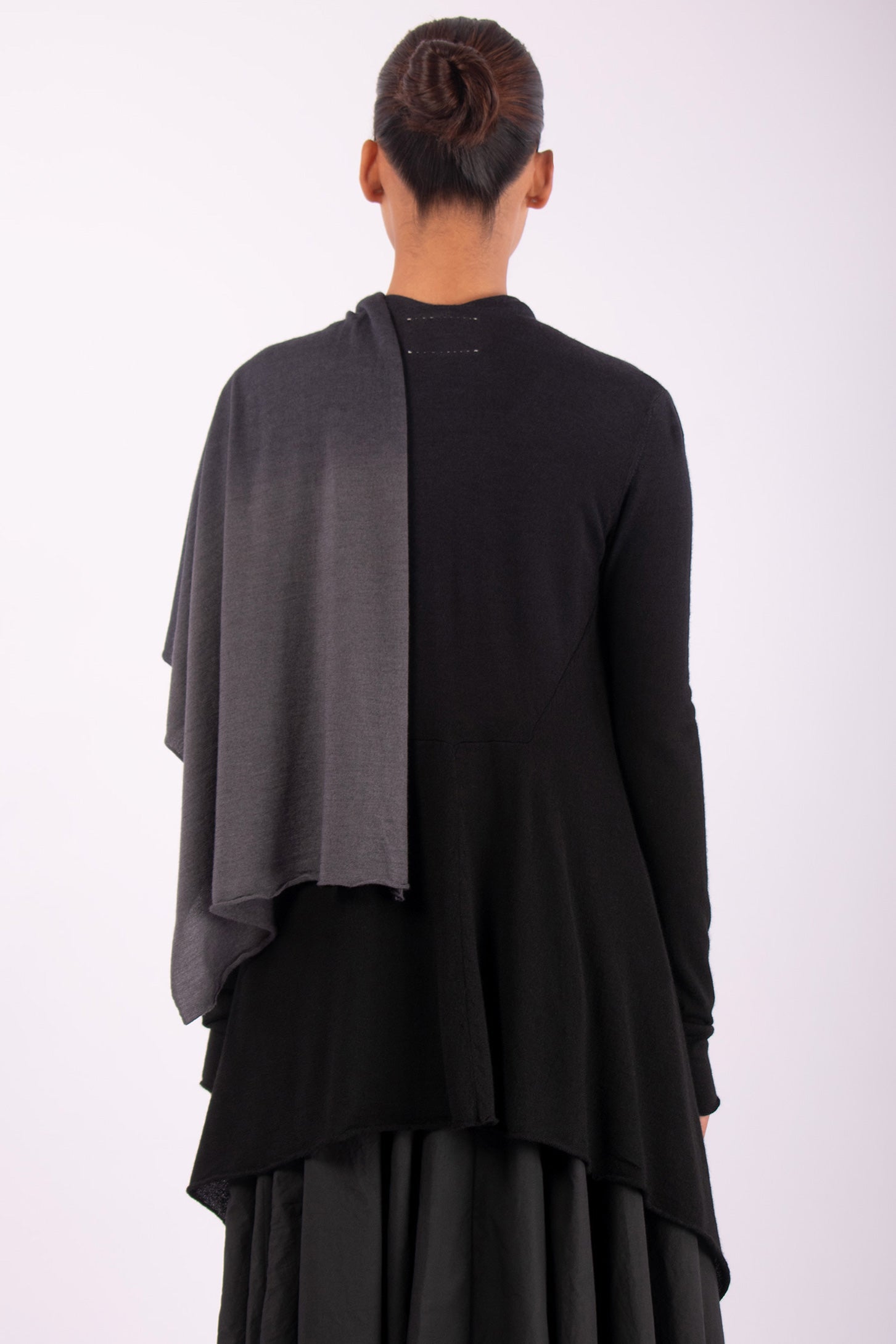 #1407 Shawl Cardigan in Superfine Merino- Taupe Ombre — Lars Andersson, view 3