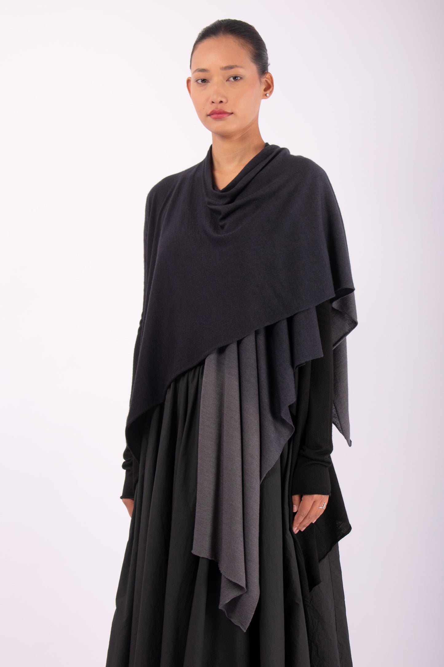 #1407 Shawl Cardigan in Superfine Merino- Taupe Ombre — Lars Andersson, view 2