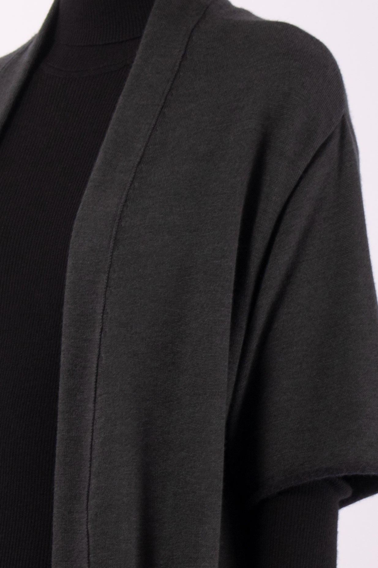 #1418 Short Sleeve Vest in Superfine Merino and Cashmere- Dark Brown Green — Lars Andersson, view 4
