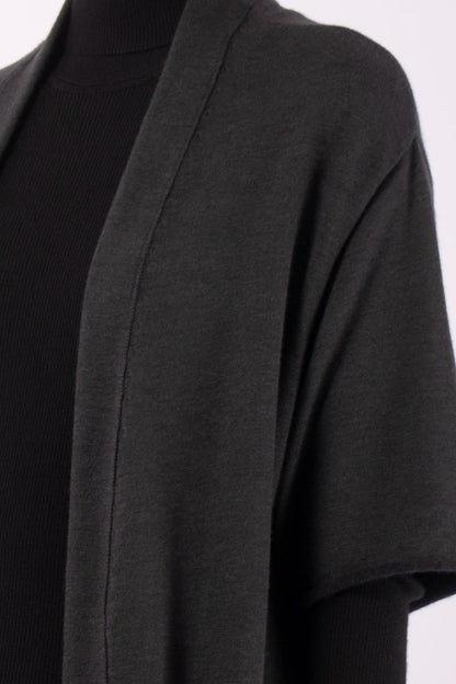 #1418 Short Sleeve Vest in Superfine Merino and Cashmere- Dark Brown Green — Lars Andersson, view 4