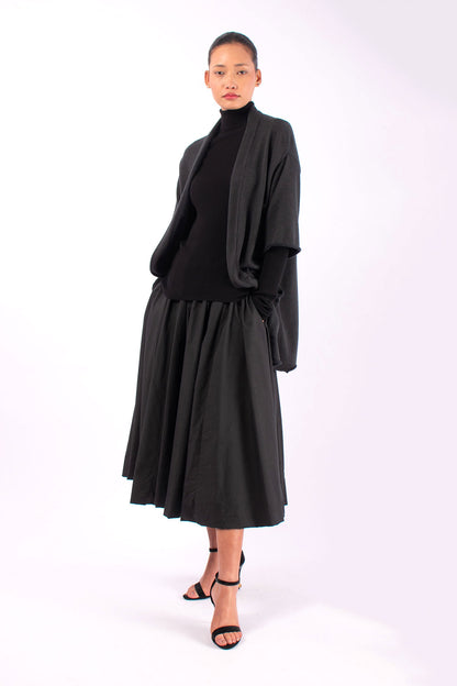 #1418 Short Sleeve Vest in Superfine Merino and Cashmere- Dark Brown Green — Lars Andersson, view 5