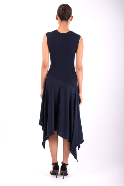 #1425 Muscle Tank Dress in Organic Cotton- Dark Marritimo — Lars Andersson, view 3