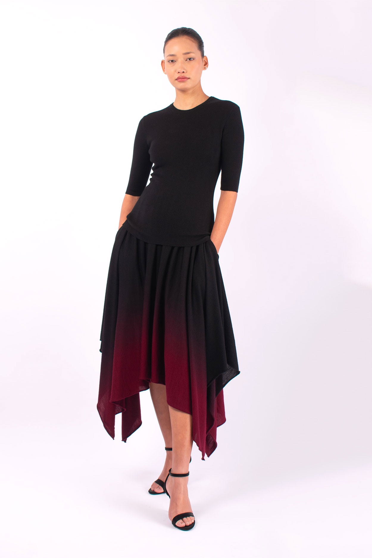 #1433 Short Sleeve Crewneck in superfine Merino- Black — Lars Andersson, view 5