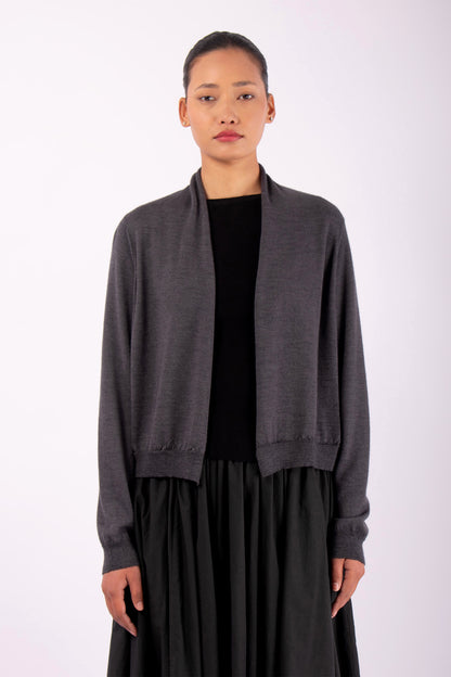#1447 Shawl Collar Cardigan in Superfine Merino and Cashmere- Taupe — Lars Andersson hand-loomed knitwear