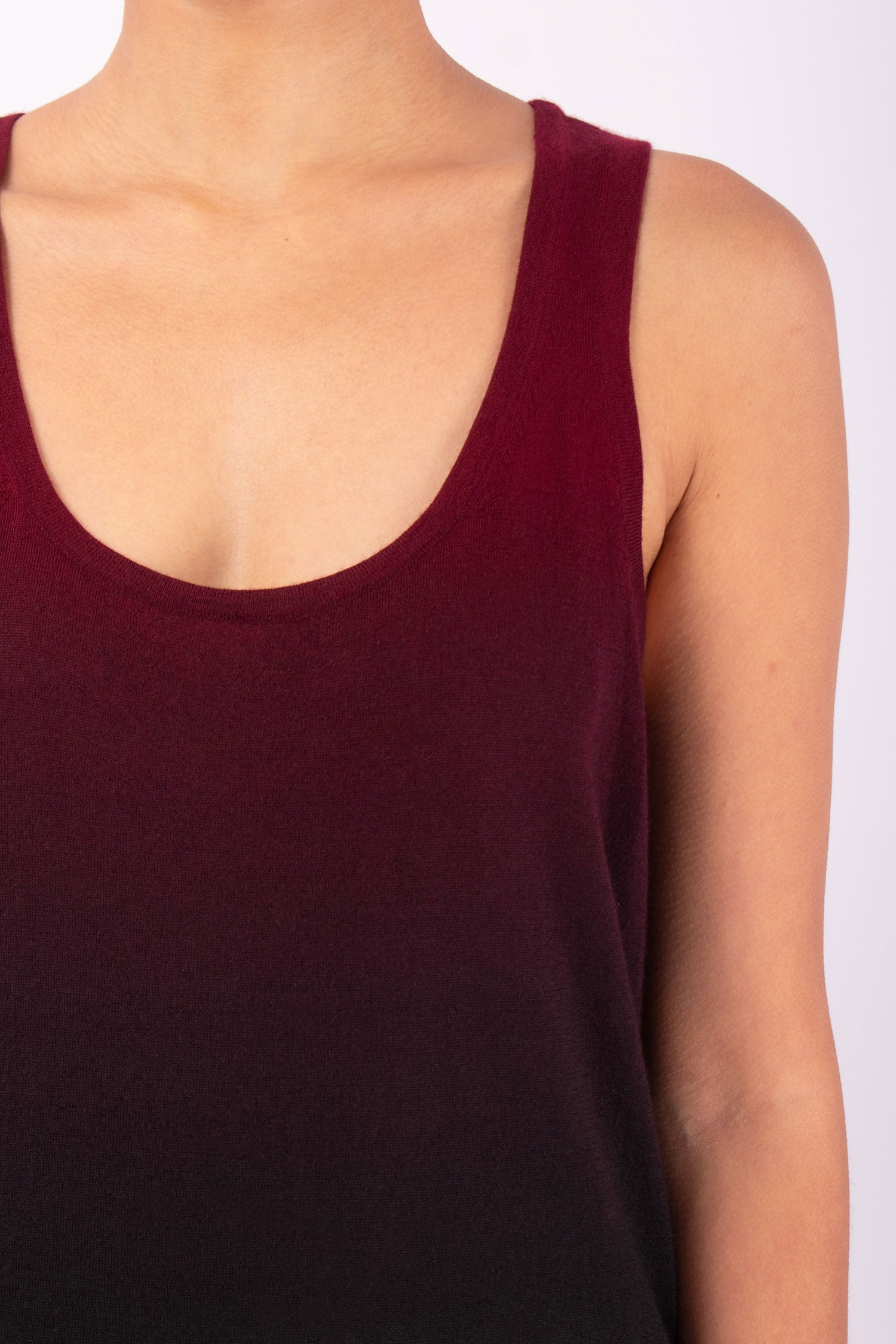#1449 Tank Top in Superfine Merino- Maroon Ombre — Lars Andersson, view 4