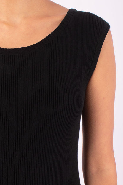 #1462 Boatneck Dress in Organic Cotton- Black — Lars Andersson, view 4